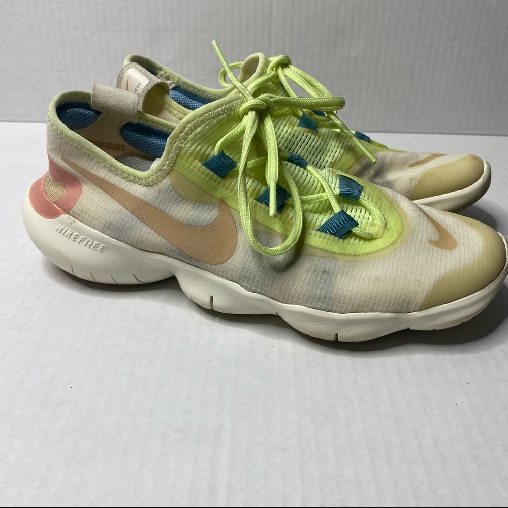 Nike Free RN 5.0 running sneaker shoes size 7 cream pink - Picture 7 of 12